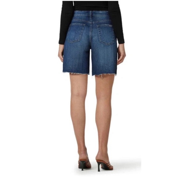 Joe’s Women’s Sz 29 Mid Rise Denim Shorts Bermuda Long Frayed Hem Stretch Jean - Picture 2 of 13